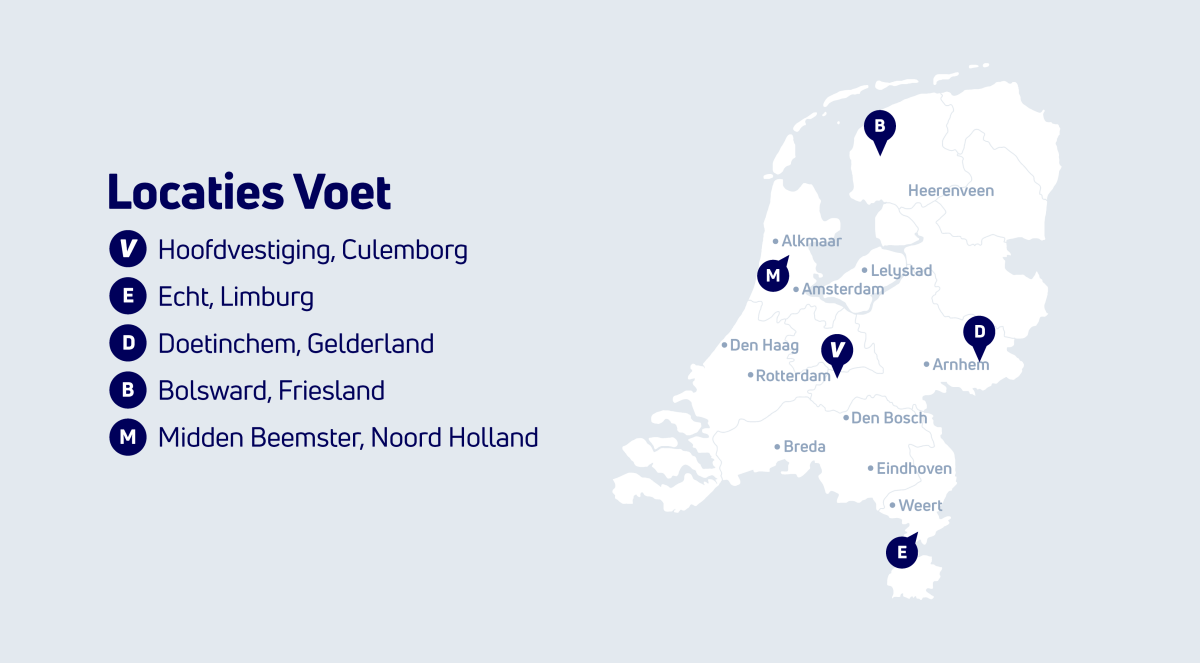 Voet Energy Solutions locaties hoofdkantoor en servicepunten