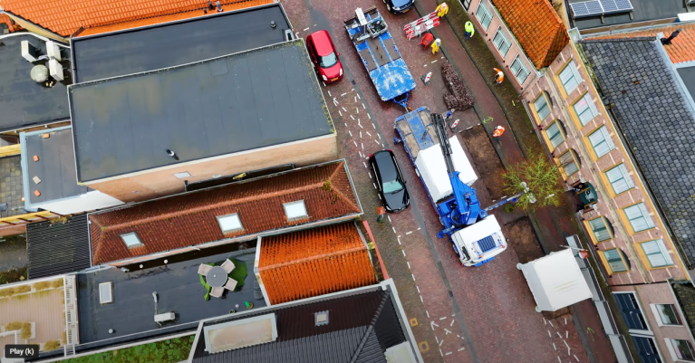 Tijdelijke stroomoplossing voor werkzaamheden aan transformatorhuisje