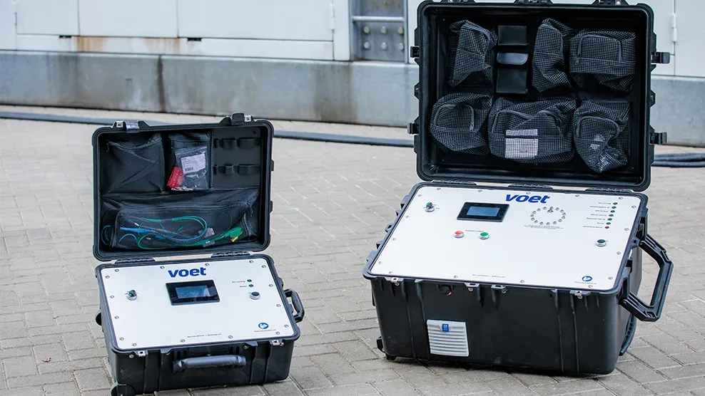 Draadloze synchronisatie koffer voet energy solutions product