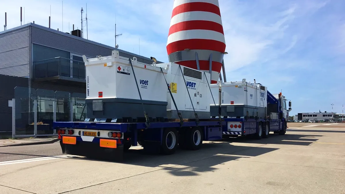 Werkzaamheden Lelystad Airport tijdelijke energievoorziening voet energy solutions 4
